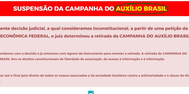 Publicação sobre Indenização do Auxílio Brasil